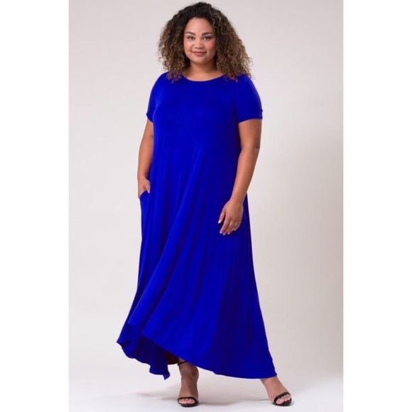royal blue maxi dress plus size